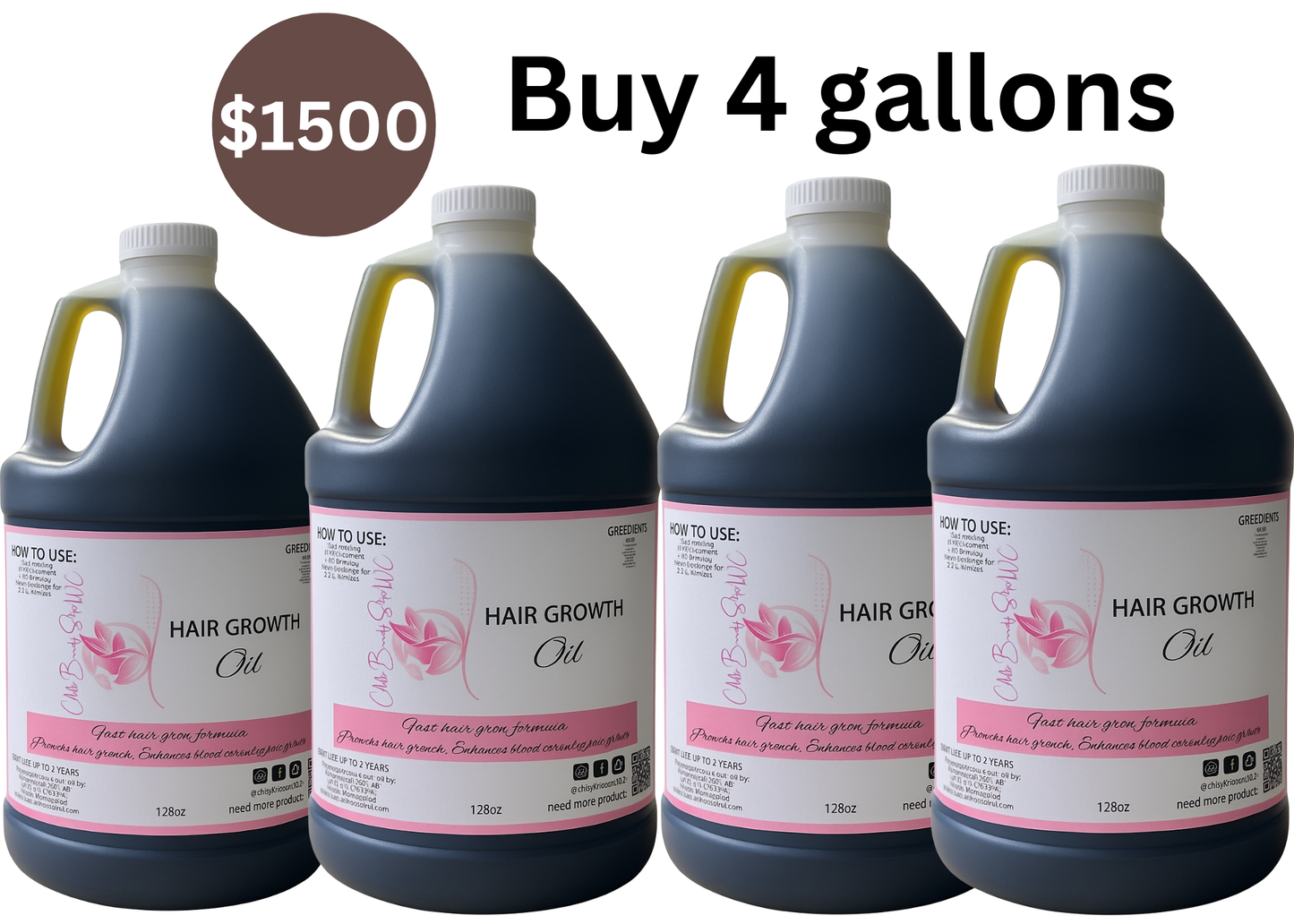 HAIR GROWTH OIL 128oz (4 Gallon) – Best Value