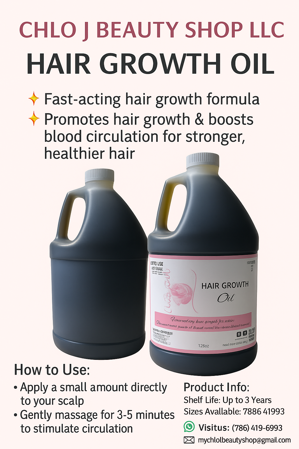 HAIR GROWTH OIL 128oz (1 Gallon)