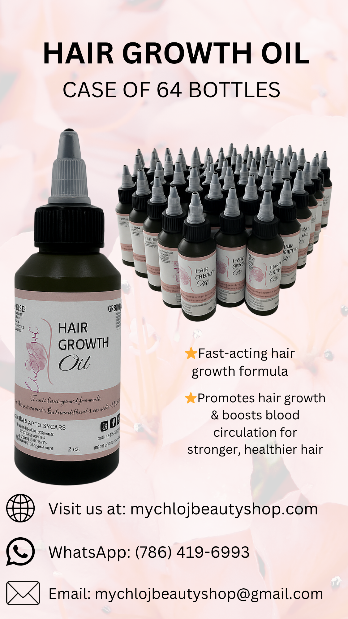 HAIR GROWTH OIL 2oz (Whole Case,Kès of 64 bottles) – Best Value