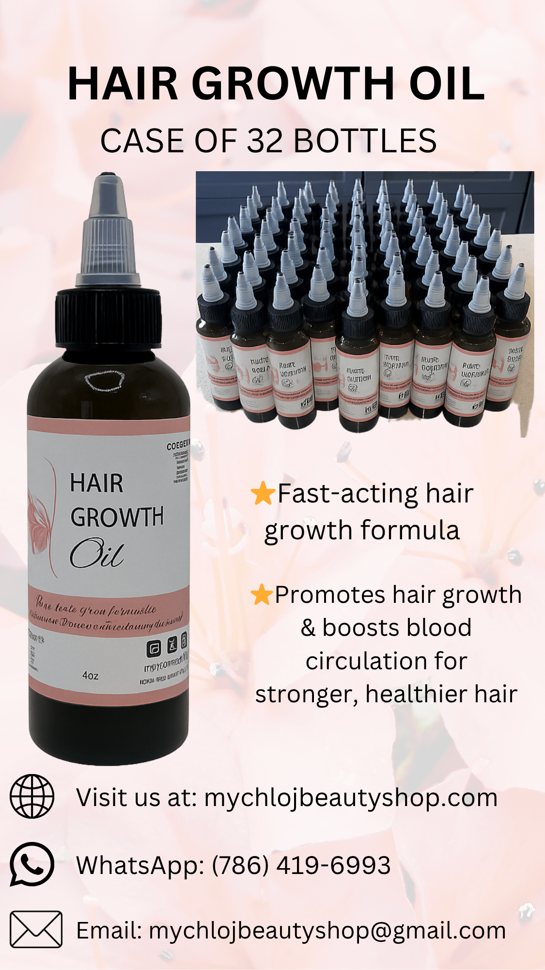 HAIR  GROWTH OIL 4oz (Whole Case,Kès of 32 bottles) – Best Value
